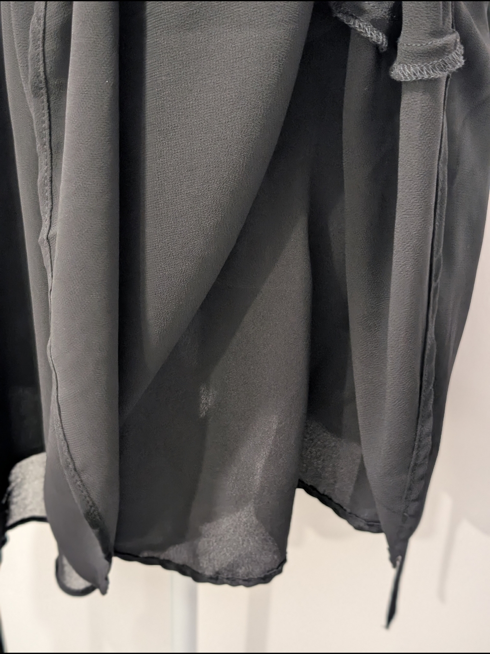 Dynamite Chiffon Wrap Dress Romper in Black - Picture 10 of 13